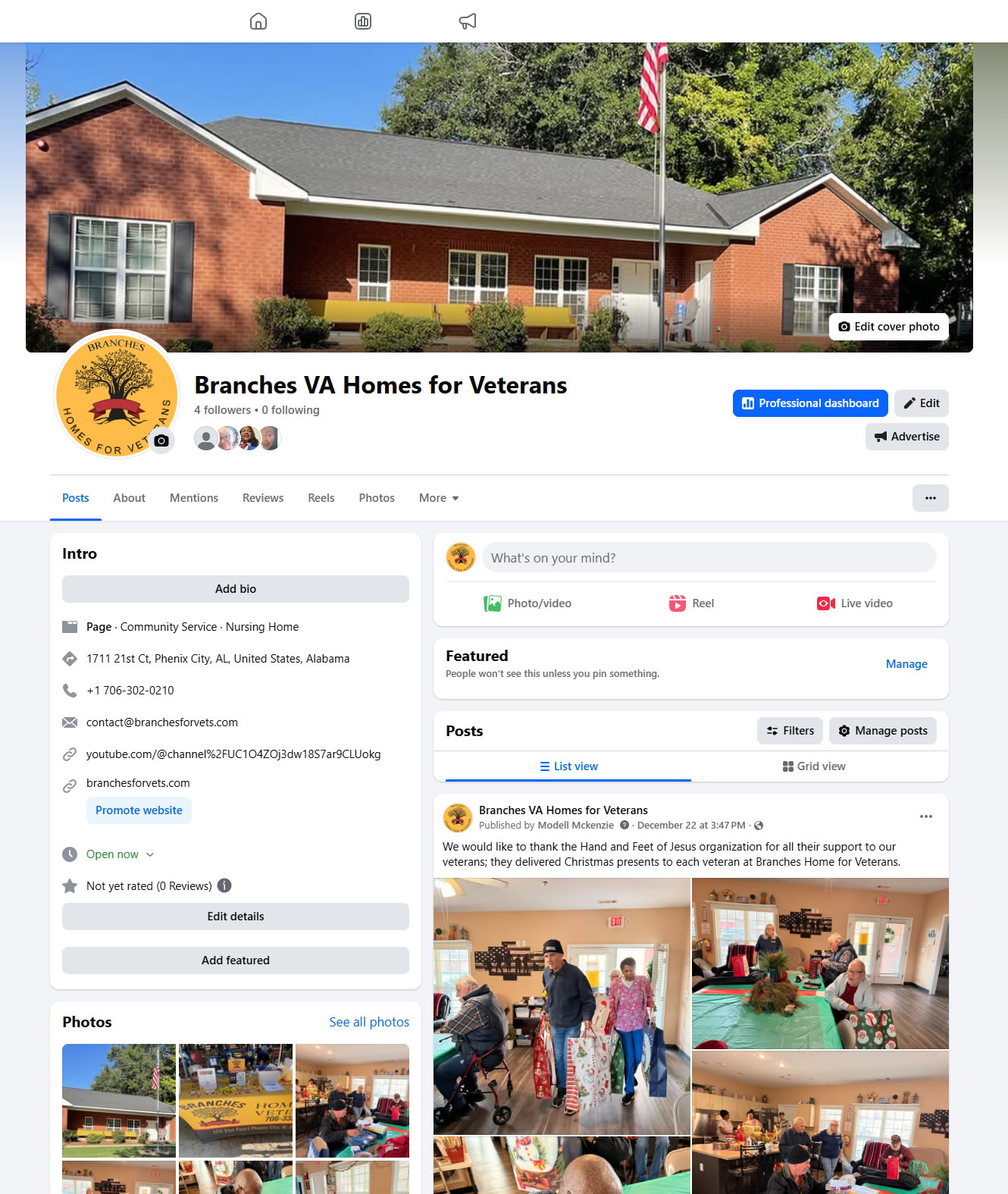 Click here to visit our Facebook page and learn more about how we support the men and women who once served our nation.